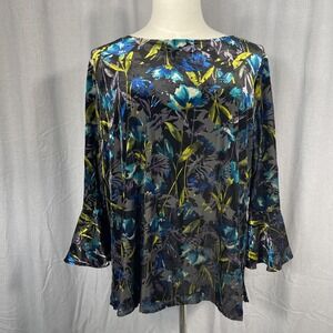 The Limited Collection Floral Blouse Tunic Womens 2X Velvet  Romantic Whimsgoth